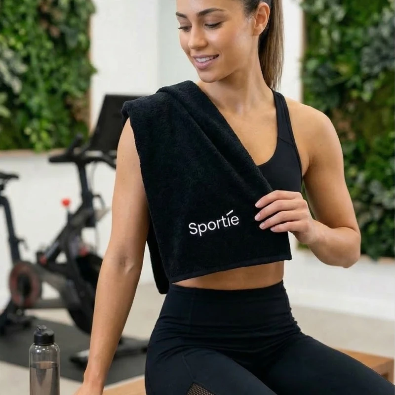 Sportie Siyah Antrenman ve Sporcu Havlusu SPORTIEHAVLUSIYAH