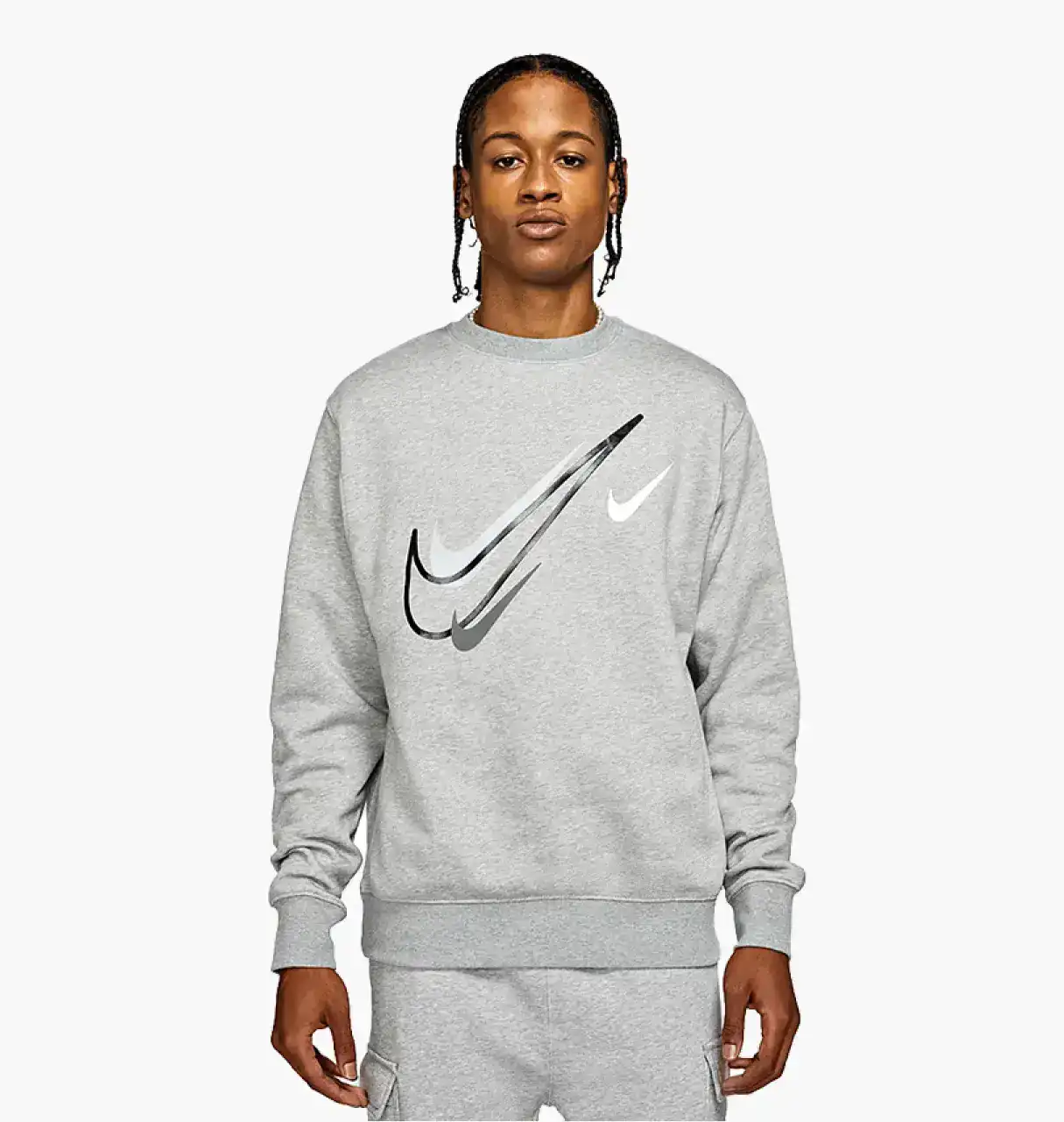 Nike Sportswear Men's Fleece Erkek Gri Sweatshirt DQ3943-063